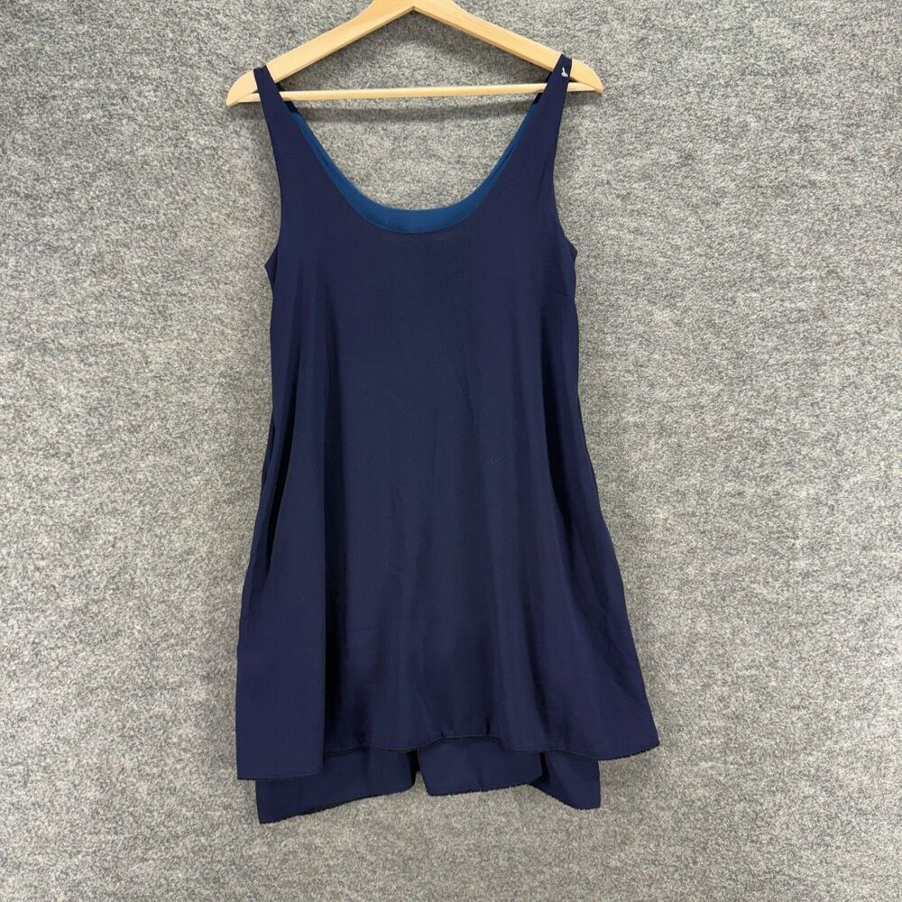 Rachel Roy Dress Women XS Blue Shift Short Sleeveless Round Neck Casual Solid